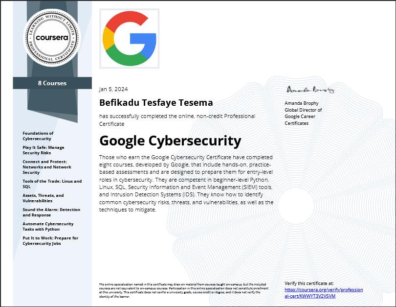 Google CyberSecurity Certified Professional (GCSP)